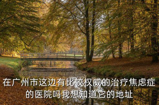 在廣州市這邊有比較權威的治療焦慮癥的醫院嗎我想知道它的地址
