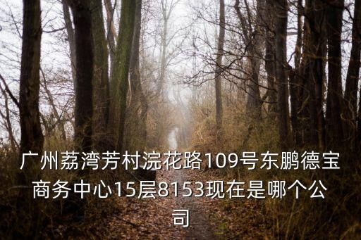 廣州荔灣芳村浣花路109號東鵬德寶商務中心15層8153現在是哪個公司