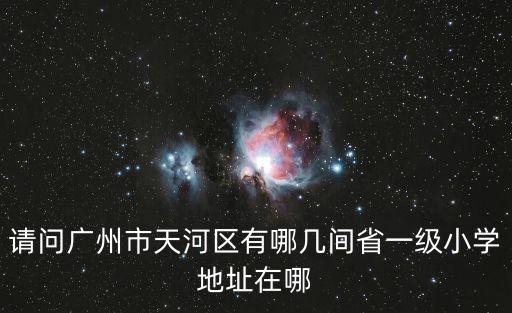 請問廣州市天河區(qū)有哪幾間省一級小學(xué)地址在哪
