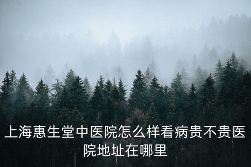 上海惠生堂中醫(yī)院怎么樣看病貴不貴醫(yī)院地址在哪里