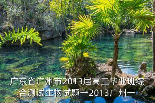 廣東省廣州市2013屆高三畢業班綜合測試生物試題一2013廣州一