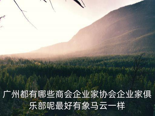 閩清廣州商會，廣州都有哪些商會企業(yè)家協會企業(yè)家俱樂部呢最好有象馬云一樣