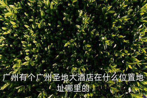 廣州有個廣州圣地大酒店在什么位置地址哪里的