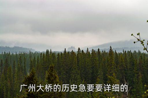 廣州大橋的歷史急要要詳細(xì)的