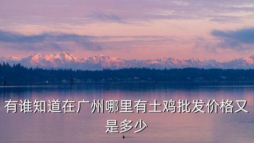 有誰知道在廣州哪里有土雞批發價格又是多少