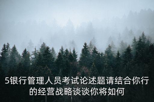 5銀行管理人員考試論述題請結合你行的經營戰略談談你將如何