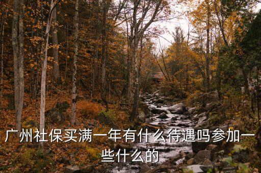 廣州市公費參保人待遇，廣州社保買滿一年有什么待遇嗎參加一些什么的