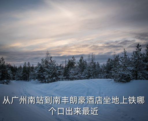 從廣州南站到南豐朗豪酒店坐地上鐵哪個口出來最近
