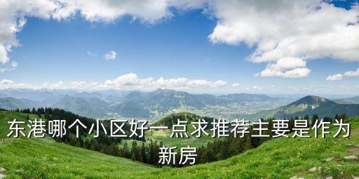 東港哪個小區好一點求推薦主要是作為新房