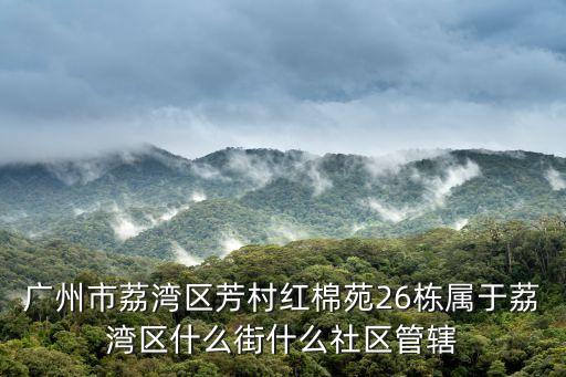 廣州市荔灣區芳村紅棉苑26棟屬于荔灣區什么街什么社區管轄