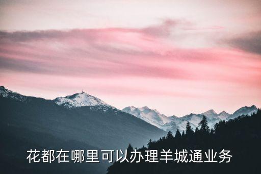 花都在哪里可以辦理羊城通業(yè)務(wù)