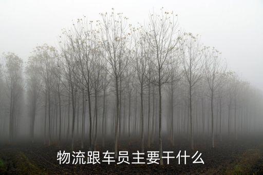 物流跟車員主要干什么