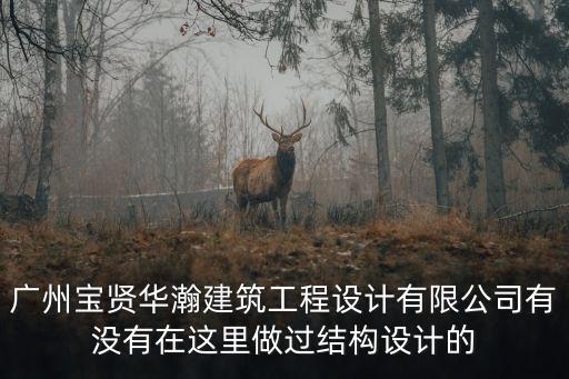 廣州寶賢華瀚建筑工程設計有限公司有沒有在這里做過結構設計的