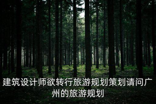 廣州華峰寺規劃，建筑設計師欲轉行旅游規劃策劃請問廣州的旅游規劃
