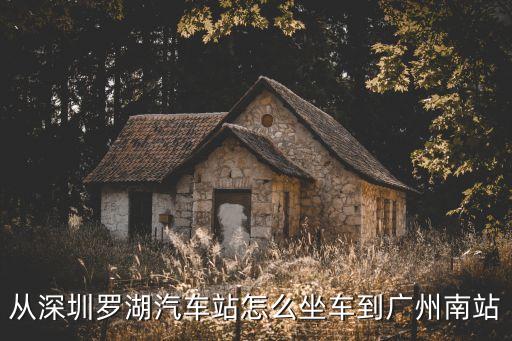 從深圳羅湖汽車站怎么坐車到廣州南站