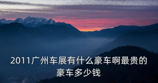 廣州豪華車a級排行榜，2011廣州車展有什么豪車啊最貴的豪車多少錢
