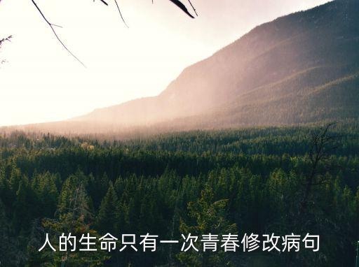青春只有一次，人的生命只有一次青春修改病句