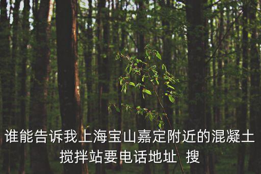 上海市嘉定區混凝土，上海楓涇附近有混凝土公司嗎