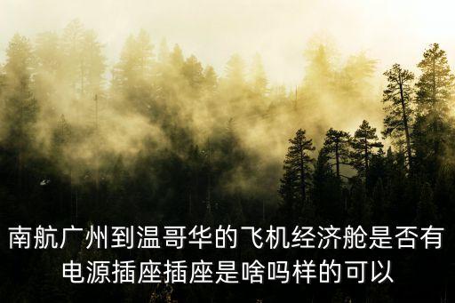 南航廣州到溫哥華的飛機經濟艙是否有電源插座插座是啥嗎樣的可以