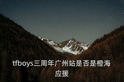 廣州南站應援，tfboys三周年廣州站是否是橙海應援