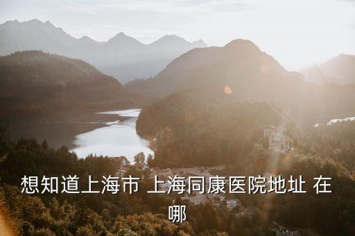 上海市同康醫(yī)院十三病區(qū)，想知道上海市 上海同康醫(yī)院地址 在哪