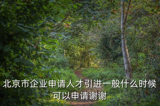 北京市企業申請人才引進一般什么時候可以申請謝謝