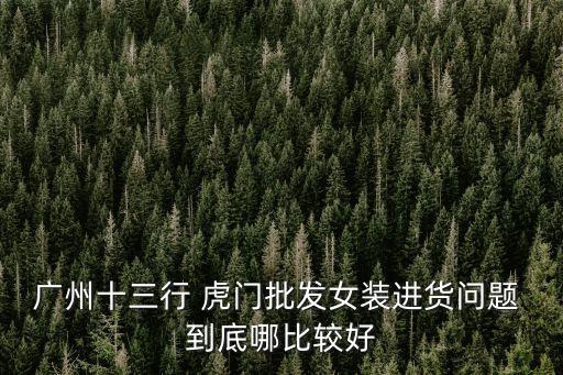 廣州十三行 虎門批發(fā)女裝進貨問題 到底哪比較好