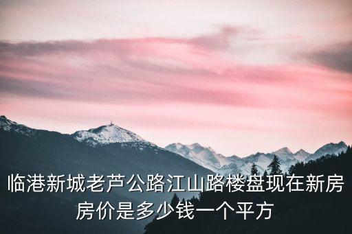 臨港新城老蘆公路江山路樓盤現在新房房價是多少錢一個平方