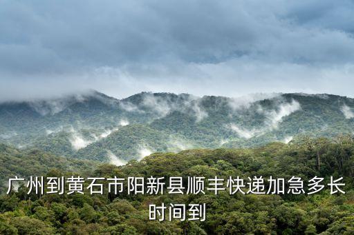 廣州到黃石市陽新縣順豐快遞加急多長時間到