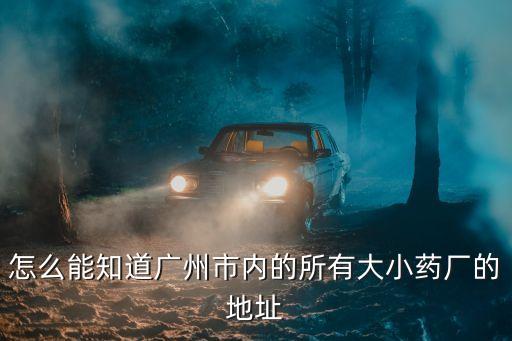 怎么能知道廣州市內的所有大小藥廠的地址