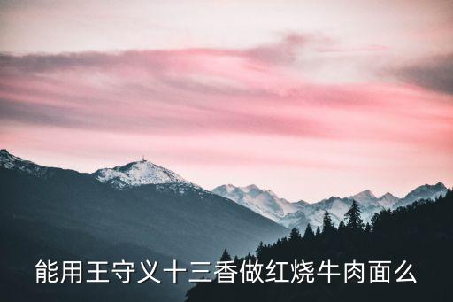 十三香怎么用，能用王守義十三香做紅燒牛肉面么