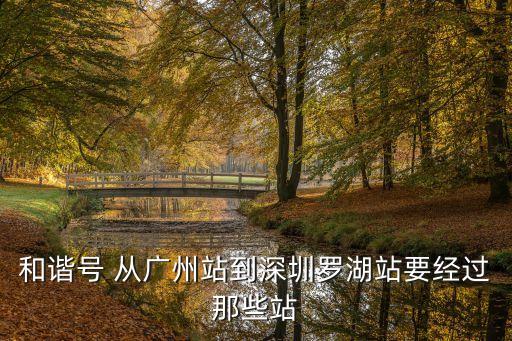 廣州到深圳動車線路站點圖，和諧號 從廣州站到深圳羅湖站要經過那些站