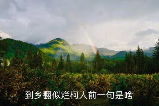 到鄉翻似爛柯人，到鄉翻似爛柯人前一句是啥
