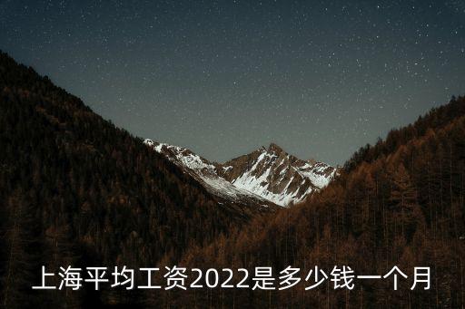 上海平均工資2022是多少錢一個月