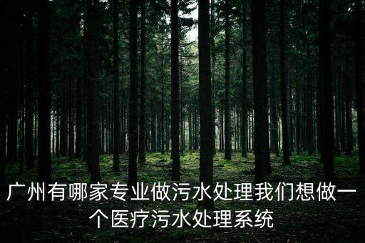 廣州污水處理成套服務(wù)熱線，廣州有哪家專業(yè)做污水處理我們想做一個(gè)醫(yī)療污水處理系統(tǒng)