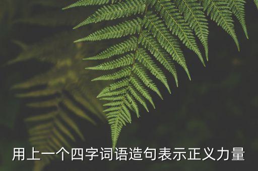 用上一個四字詞語造句表示正義力量