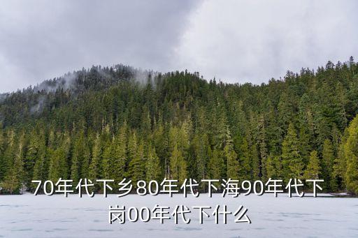 70年代下鄉80年代下海90年代下崗00年代下什么