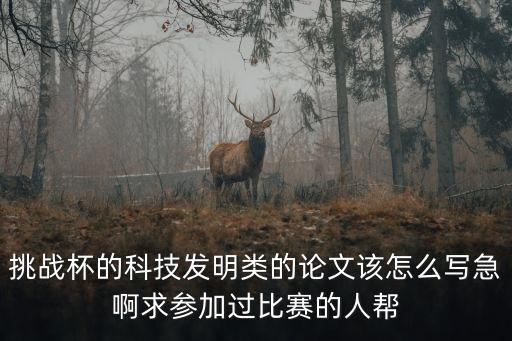 挑戰杯的科技發明類的論文該怎么寫急啊求參加過比賽的人幫