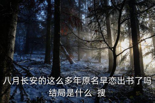 八月長安這么多年，八月長安的這么多年 連載完了嗎