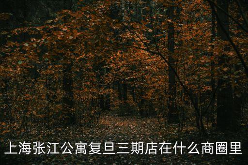 年上海市 張江 公寓，上海張江公寓復旦三期店在什么商圈里