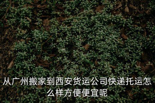 從廣州搬家到西安貨運公司快遞托運怎么樣方便便宜呢