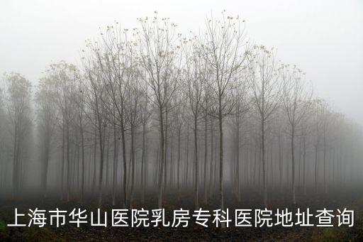 上海市華山乳腺專科醫院地址，從青浦到上海華山東方乳房專科醫院怎么走