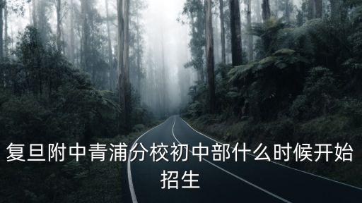 復(fù)旦附中青浦分校初中部什么時(shí)候開(kāi)始招生
