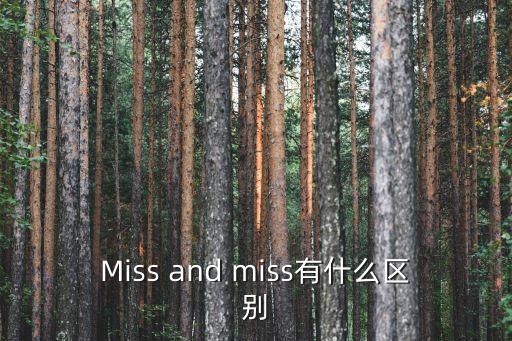 miss和ms，MS和MISS的區別