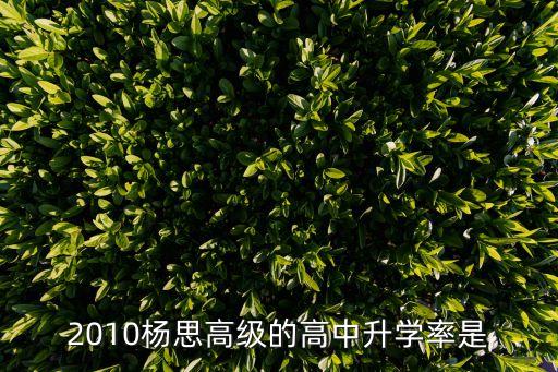 上海市楊思高級(jí)中學(xué)一本率，上海楊高一本錄取率是多少