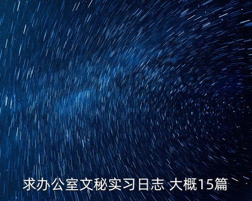 求辦公室文秘實習日志 大概15篇
