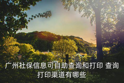 廣州社保信息可自助查詢和打印 查詢打印渠道有哪些