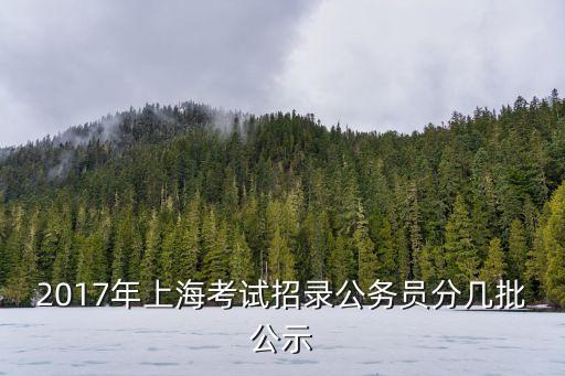 2017上海市選調生錄取名單，2017年上海考試招錄公務員分幾批公示