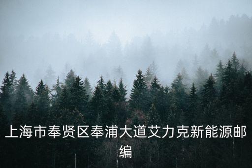 上海市奉賢區奉浦大道1599號郵編，上海市奉賢區的 郵政編碼是多少