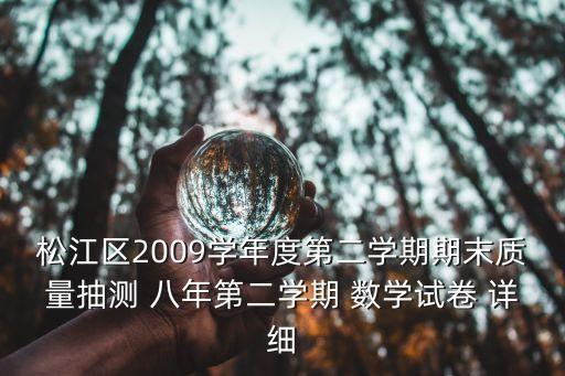 上海市松江區八年級期末考試數學試卷，松江區2009學年度第二學期期末質量抽測 八年第二學期 數學試卷 詳細